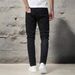 Men's Classic Slim Fit Jeans Solid Color Casual Versatile Stylish Multi Crafted Design_mkmklike.com