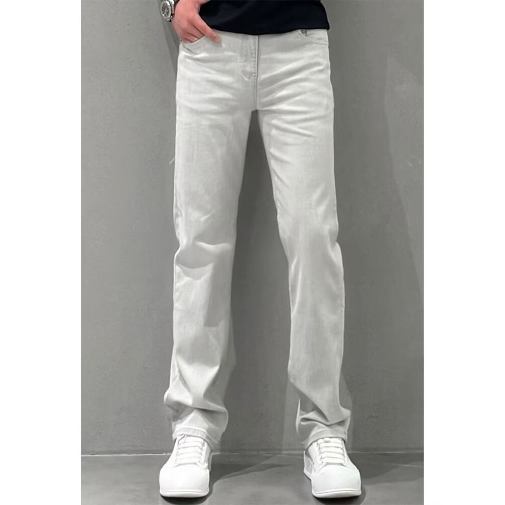 Spring/Summer Original Hot Selling Solid Color Slim Fit Flare Jeans For Young Men Casual Stretch High Street Style_mkmklike.com