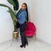 Trendy Cropped Denim Jacket With Drawstring Waist – Blue, Oversized Fit, Long Sleeve – Streetwear & Casual Style (S-XL)_mkmklike.com