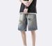 Ripped Denim Shorts Men's Summer Thin American High Street Trendy Brand Wear Straight-leg Pants Ruffian Handsome Casual Five-point Pants_mkmklike.com