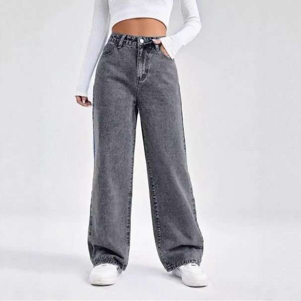 Women's Clothing Tall Women's High Waist Jeans - Comfortable Stretch Denim Pants For Work & Casual Wear (Grey, Sizes 25-32, Loose Fit, Cotton Blend)_mkmklike.com