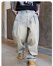Men's Clothing American Retro Pleated Washed Denim Jeans High End Loose Wide Leg Floor Length Trousers_mkmklike.com