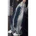 Men's Clothing Washed Gradient Retro Blue Jeans Men's Summer Trendy Brand Machete Pants High Street Straight Wide Leg Overalls_mkmklike.com