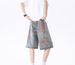 Rose Print Ripped Denim Shorts Men's Summer Thin Trendy Brand Ruffian Handsome Fried Street Pants American Five-point Jeans_mkmklike.com
