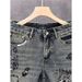 Men's Clothing Men's Cartoon Print Denim Shorts Summer Trendy Loose Straight Leg 5 Point Pants For Formal & Casual_mkmklike.com