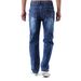 Men's Clothing Classic Straight Fit Men's Jeans - Comfortable Cotton Denim Pants With Embroidery Detail For Everyday Wear (Blue, Black)_mkmklike.com