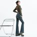 2024 Spring New High-Waisted Flared Jeans For Women, Double-Layered Frayed Hem Pants, Versatile Bell-Bottom Pants_mkmklike.com