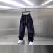 Retro Washed Denim Pants For Men - Vintage Loose Straight-Leg Jeans With Curved Hem & Distressed Details_mkmklike.com