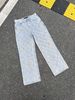 Trendy Correct Version Amexnocap Four Seasons Hot Item Old Pattern Lightning Cow Print Flared Jeans_mkmklike.com