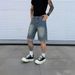 Men's Summer Jacquard Denim Shorts Casual Straight Fit Five-Point Shorts With Premium Texture Breathable Cotton Blend_mkmklike.com