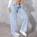 Women's Loose Wide Leg Denim Jeans Rhinestone Star Design Fashionable Casual Non-Stretch Trousers European American Style_mkmklike.com