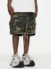 Men's Clothing High Street Washed Raw Edge Distressed Double Layer Retro Workwear Pocket Trendy Camouflage Shorts Summer Shorts Men's Trend_mkmklike.com
