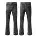 Men's Clothing Gradient Contrast Color Matching, Whitening, Flared Washed Jeans, Flared Jeans_mkmklike.com
