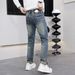 BOY BOY Autumn Winter European Version Trendy Fashion Blue Jeans Men's Pants High-end One-piece Dropshipping_mkmklike.com