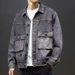 Casual Retro Washed Workwear Jacket Autumn Loose Denim Jacket Men's Top_mkmklike.com