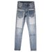 Men's Clothing Slim Fitting Skinny Elastic Long Pants Men's Stitching Hole Patches_mkmklike.com