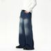 Men's Korean Streetwear Jeans – Vintage Washed Straight-Leg Denim Pants With Faded Details & Relaxed Drape (S-XL, Mid-Rise, Zip Fly)_mkmklike.com