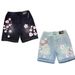 European And American Cross-border Foreign Trade Women's Denim Shorts Y2k Cherry Blossom Embroidery_mkmklike.com