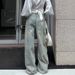 Women's Retro Distressed Ripped Jeans Loose Fit Floor Length Casual Cotton Trousers For Spring_mkmklike.com