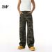 EF JEANS | 2025 New American Vintage High Street Camouflage Straight Wide Leg Loose Tooling Jeans Casual_mkmklike.com