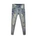 Men's Distressed Ripped Skinny Jeans - Trendy Slim Fit Casual Denim Pants For Summer_mkmklike.com
