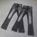 Vintage Washed Denim Jeans Classic Straight Fit with Slight Stretch Clean Aesthetic Distressed Details Mid-Rise Button Fly_mkmklike.com