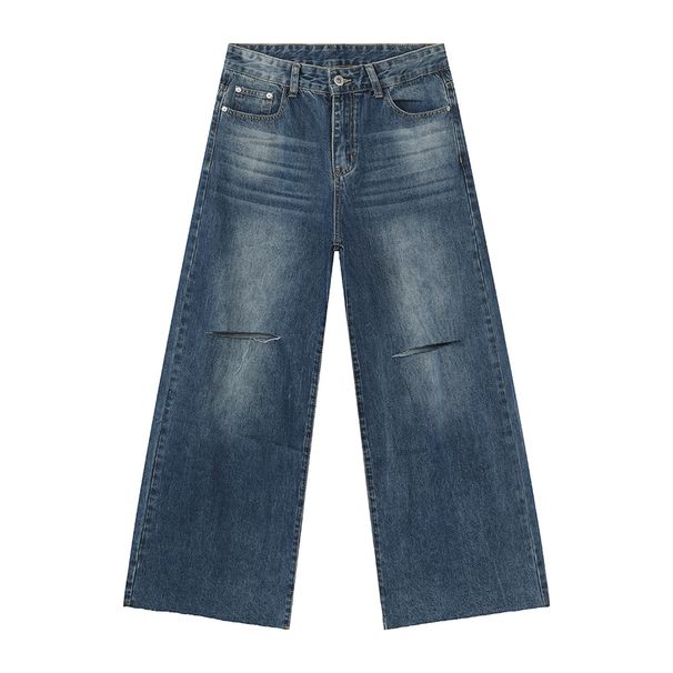 Men's Clothing American Oversize Washed And Ripped Design With Distressed And Bleached Street Jeans_mkmklike.com