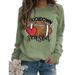 Women's Clothing Site Ready Stock Simple Pullover Crewneck Top T shirt TouchDown Print Loose Sweatshirt_mkmklike.com