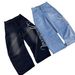 Vintage Washed Denim Jeans With Letter Print – High-Waisted Wide-Leg Pants For Streetwear & Retro Style (S-Xxl, Black/Blue)_mkmklike.com