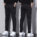 Men's Slim Fit Straight Leg Jeans Stretchy Korean Style Trendy Loose Fit Business Casual Pants for Spring Autumn 2024_mkmklike.com