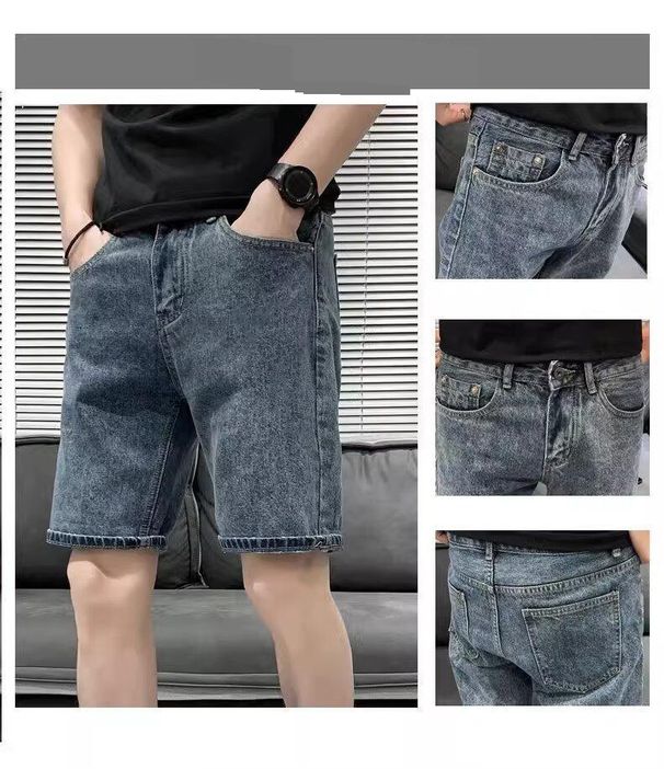 Men's Clothing Summer Trendy Brand Street Ins All Match Outdoor Wear Five Point Straight Casual Wide Leg Pants_mkmklike.com