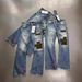 Men's Clothing Heavyweight Flared Jeans With Distressed Corduroy Patches, Washed And Styled Slim Fit And Casual Look._mkmklike.com