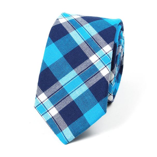 Unisex Cotton plaid tie Fashion casual men's narrow 6cm tie_mkmklike.com