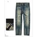 Men's Slim Straight Vintage Denim Jeans – Classic Red Ear Tag Design, Retro Blue Wash & Comfort Fit_mkmklike.com