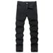 Men's Clothing Embroidered Denim Black Slim Fit Embroidered Ripped Jeans - Distressed Black Denim Pants With Artistic Stitching & Stretch Comfort_mkmklike.com
