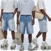 Men's Clothing Men's Summer Denim Shorts Stylish Thin Straight Leg Loose Fitting Mid Length Paint Spotted Five Point Pants_mkmklike.com