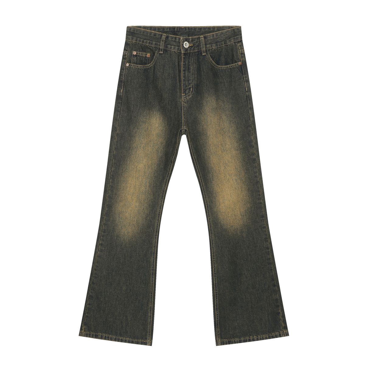 Flared Jeans For Men & Women – Slimming High-Waisted Wide-Leg Denim Pants With Vintage Wash (Multiple Colors)_mkmklike.com