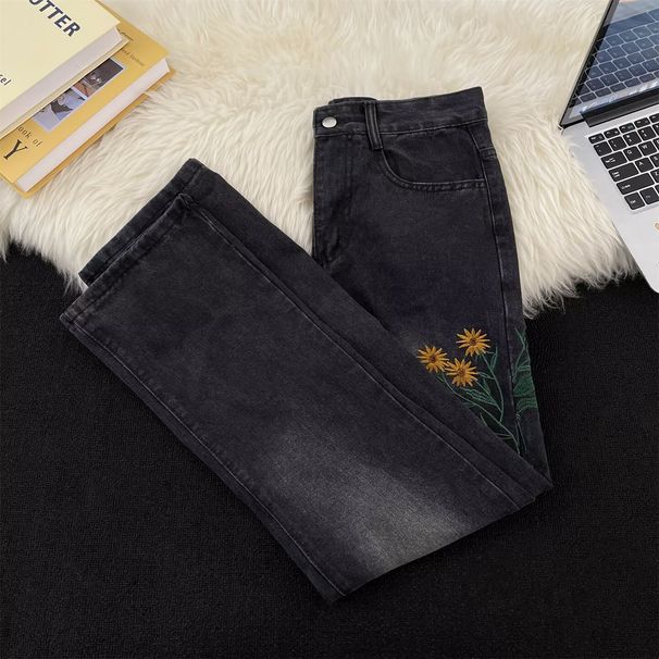 Men's Summer Hong Kong Style High Street Trendy Hip Hop Jeans Personality Letter Print Handsome Trousers_mkmklike.com