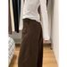 Women's Clothing Brown Straight Leg Jeans Super Slimming Wide Leg Trousers For Pear Shaped Figures Plus Size Spring Autumn Fashion_mkmklike.com