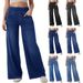 Women's Clothing High Waist Wide Leg Stretch Jeans For Women - Comfortable & Stylish Zip-Up Denim Pants With Flattering Fit_mkmklike.com