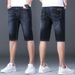 Men's Trendy mid Rise Denim Shorts Hot Selling Business Stretchy mid Length Cost Effective Regular Fit for Men_mkmklike.com