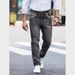 Men's Casual Embroidered Straight-Leg Jeans - High Elasticity, Lightweight & Breathable For All Seasons_mkmklike.com