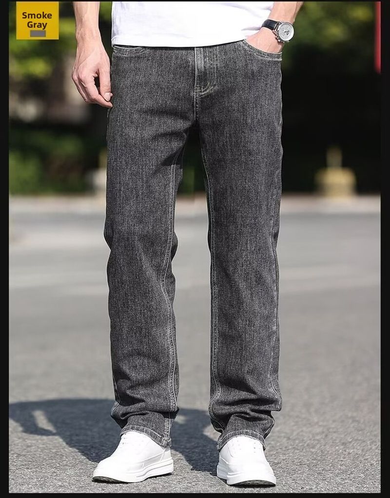 Men's Summer Jeans Loose Straight Leg One Piece Dropshipping Comfortable Fit Straight Leg Pants_mkmklike.com