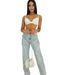 Women's Clothing Women's Casual Straight Leg Jeans Trendy Rhinestone Patchwork Style Denim Jeans For Formal & Casual For Women_mkmklike.com