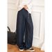 Men's Raw Denim Jeans – Retro Pleated Pocket Design With Velcro Hem, Loose Fit Casual Trousers (Bluish, M-XXXL)_mkmklike.com