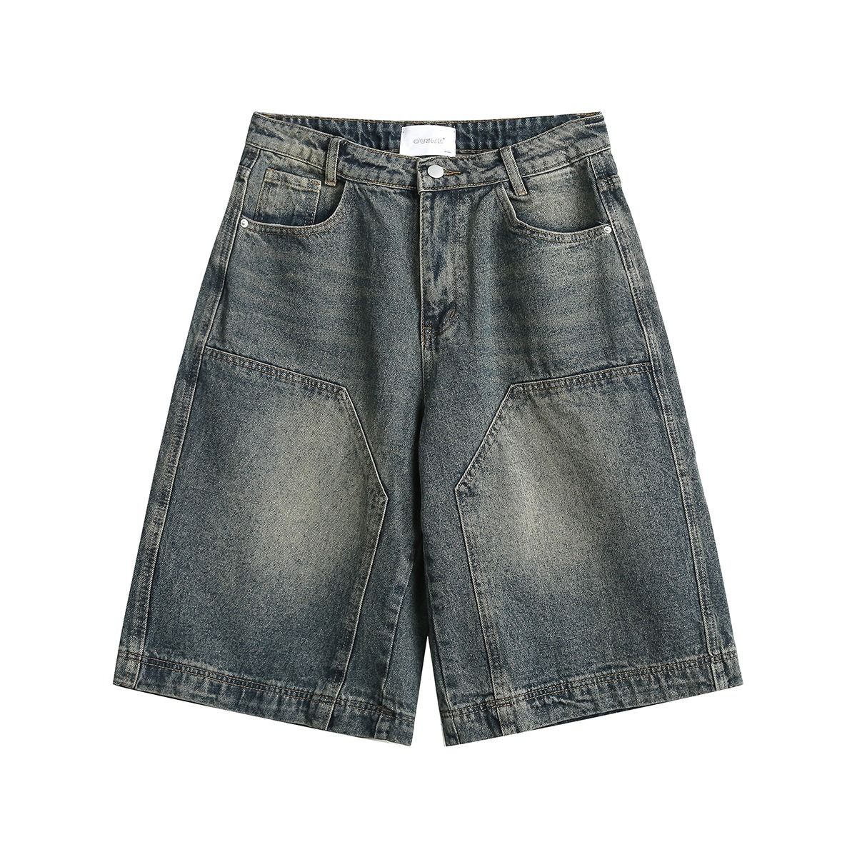 Men's Clothing Summer New Washed Denim Shorts Loose Casual Versatile Shorts Trendy High Street Straight Shorts_mkmklike.com