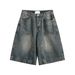 Men's Clothing Summer New Washed Denim Shorts Loose Casual Versatile Shorts Trendy High Street Straight Shorts_mkmklike.com