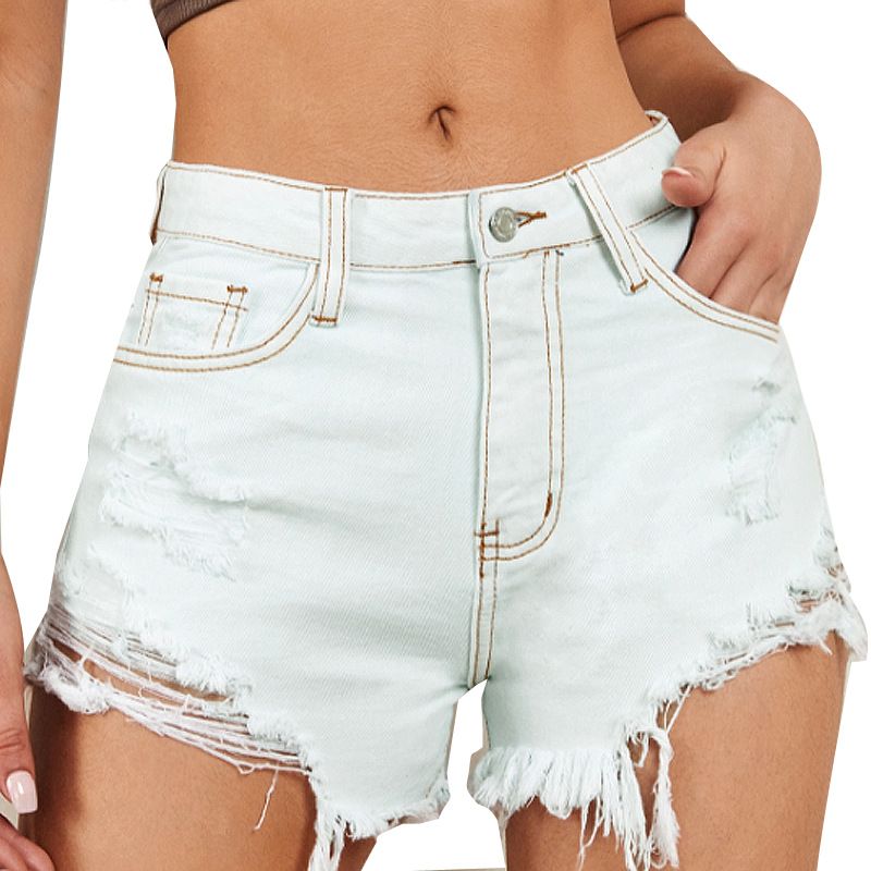 Women’s Clothing Denim Shorts Women's Sexy Ripped Raw Edge Shorts Hot Pants_mkmklike.com
