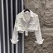 Women's White Denim Jacket Loose Fit Korean Style Short Top Spring Autumn New 2026_mkmklike.com