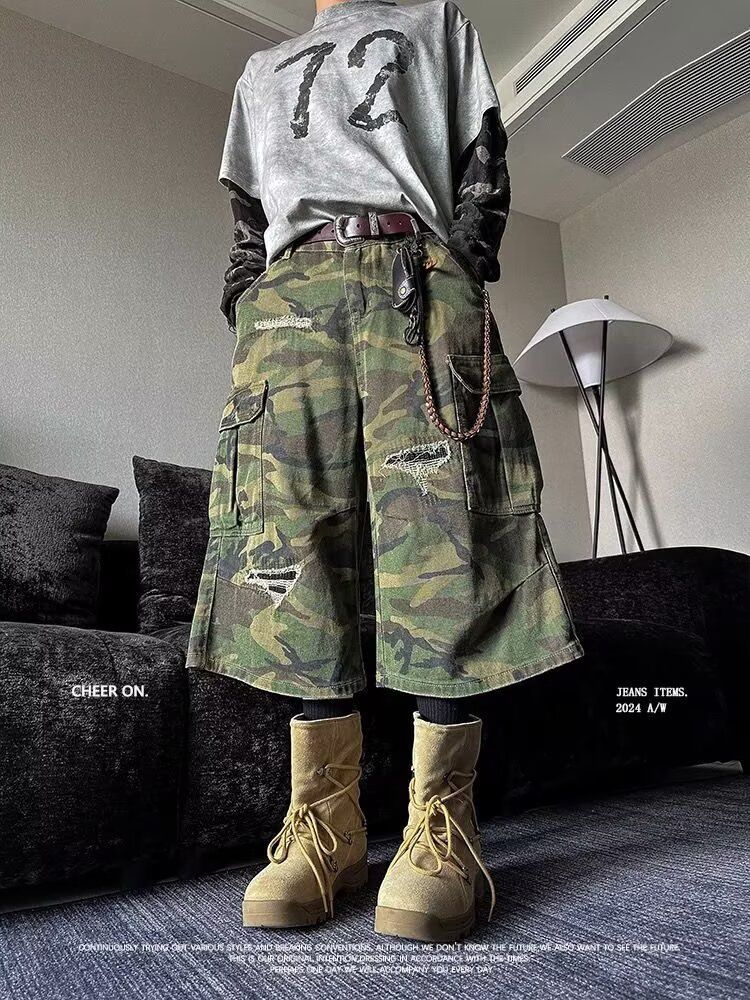 Men's Clothing Summer Style Men's Loose Fit Denim Shorts Trendy Brand Thin Design Unique Casual Five Point Plus Size Pants_mkmklike.com